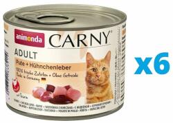 Animonda Carny Adult Hrana umeda pentru pisica, cu curcan si ficat de pui 6 x 200 g