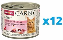 Animonda Karma Carny Adult Conserve hrana pisici, cu curcan, pui si creveti 12 x 200 g
