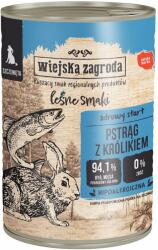 Wiejska Zagroda Forest Flavours Hrana umeda pentru catei, cu pastrav si iepure 400 g