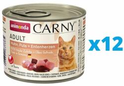 Animonda Carny Adult Set conserve pisici, cu inimi de pui, curcan si rata12 x 200 g