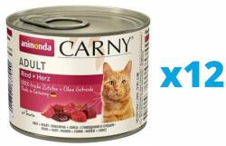 Animonda Carny Hrana umeda pentru pisica, cu carne de vita si inimi 12 x 200 g