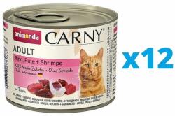 Animonda Carny Adult Conserve hrana pisici, cu curcan, pui si creveti12 x 200 g