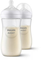 Philips Biberon anticolici, Philips Avent, Natural Response, 330 ml, 3 luni+, 2 bucati, Alb (SCY906/02)