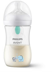 Philips Biberon, Philips Avent, Natural Response, Cu supapa AirFree, 1 luni+, 260 ml, Fara BPA, Anticolici, Elefant (SCY673/81)