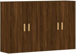 vidaXL 2 db barna tölgyszínű szerelt fa fali szekrény (3197880) - pepita