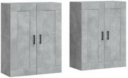 vidaXL 2 db betonszürke szerelt fa falra szerelhető szekrény (3198029) - pepita