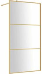 vidaXL Aranyszínű zuhanyfal átlátszó esg üveggel 100 x 195 cm (154939) - pepita
