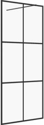 vidaXL Fekete zuhanyfal átlátszó esg üveggel 80 x 195 cm (151023) - pepita