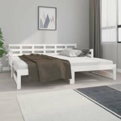 vidaXL Fehér tömör fenyőfa kihúzható kanapéágy 2 x (90 x 190) cm (820383) - pepita