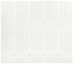 vidaXL Fehér acél 5-paneles paraván 200 x 180 cm (335902) - pepita