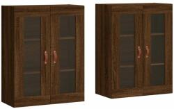 vidaXL 2 db barna tölgyszínű szerelt fa fali szekrény (3197920) - pepita
