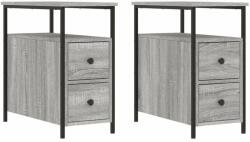 vidaXL 2 db Fa Éjjeliszekrény - Szürke Sonoma - 30x60x60 cm (826070)