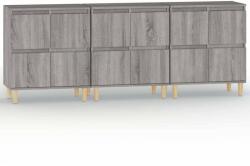 vidaXL Sonoma Szürke Fa Tálalószekrény - 3 db - 60x35x70 cm (3185773)