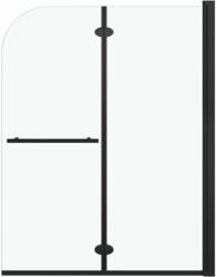 vidaXL 2 paneles fekete esg zuhanykabin összecsukható ajtóval 95x140cm (147193)