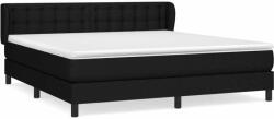 vidaXL Fekete szövet rugós ágy matraccal 180 x 200 cm (3126583) - pepita