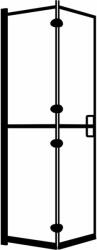vidaXL Fekete esg zuhanykabin összecsukható ajtóval 80 x 140 cm (150818) - pepita
