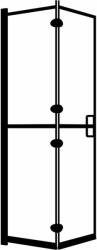 vidaXL Fekete esg zuhanykabin összecsukható ajtóval 80 x 140 cm (150818)