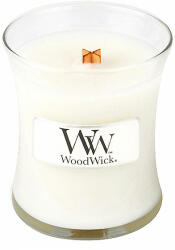 WoodWick Linen lumânare parfumată cu fitil de lemn 85 g