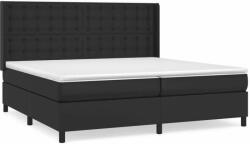 vidaXL Fehér műbőr rugós ágy matraccal 200 x 200 cm (3132519) - pepita