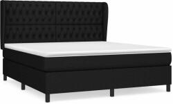 vidaXL Fekete szövet rugós ágy matraccal 180 x 200 cm (3128223) - pepita