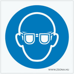  Védőszemüveg használata kötelező! Öntapadós matrica 100x100 mm (ZSRM-03A)