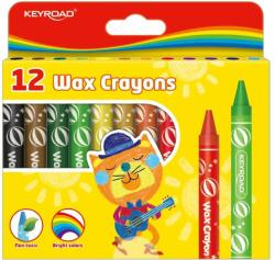 Keyroad Zsírkréta készlet 11x100 mm 12 db/bliszter Keyroad Wax Crayon veg (KR971305)