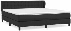 vidaXL Fekete műbőr rugós ágy matraccal 180 x 200 cm (3127325) - pepita