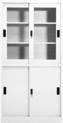 vidaXL Fehér acél tolóajtós irodai szekrény 90 x 40 x 180 cm (335962)