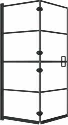 vidaXL Fekete esg zuhanykabin összecsukható ajtóval 120x140 cm (150745)