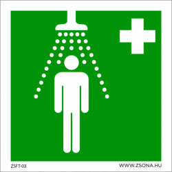  Biztonsági zuhany Öntapadós matrica 100x100 mm (ZSFT-03A)