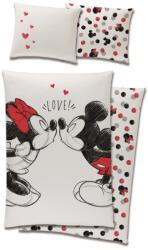 Carbotex Minnie si Mickey, set lenjerie de pat single, 160x200 cm