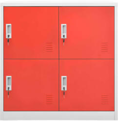 vidaXL Világosszürke és piros acél zárható szekrény 90 x 45 x 92, 5 cm (336434)