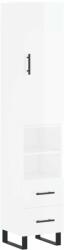 vidaXL Magasfényű fehér szerelt fa magasszekrény 34, 5 x 34 x 180 cm (3198939) - pepita