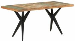 vidaXL Tömör újrahasznosított fa étkezőasztal 160 x 80 x 76 cm (286490) - pepita