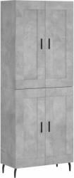 vidaXL Betonszürke szerelt fa magasszekrény 69, 5 x 34 x 180 cm (3199701) - pepita