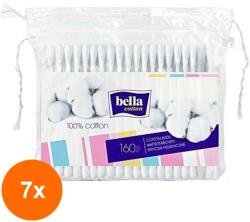 Bella Cotton Set 7 x Betisoare Igienice Bella, din Bumbac, Punga, 160 Bucati