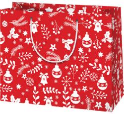 Cardex Piros-fehér karácsonyi közepes méretű ajándéktáska 18x10x23cm (42493C) - innotechshop