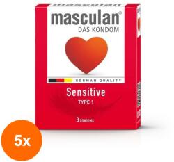 Masculan Set 5 x 3 Prezervative Masculan Sensitive (ROC-5xMAG1012153TS)