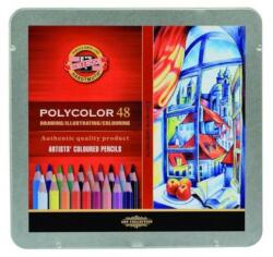 KOH-I-NOOR Creioane Colorate Polycolor, Cutie Metal, 48 Culori (KH-K3826-48)