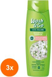 Wash&Go Set 3 x Sampon Wash&Go cu Extract de Iasomie, pentru Par Normal, 360 ml