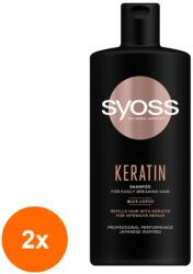 Syoss Set 2 x Sampon Syoss Keratin, pentru Par Fragil, 440 ml