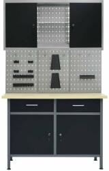 vidaXL Munkapad három fali panellel és egy szekrénnyel (3053433) - pepita