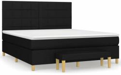 vidaXL Fekete szövet rugós ágy matraccal 180 x 200 cm (3137175) - pepita