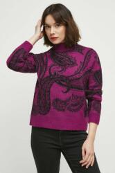 MEDICINE pulover din amestec de lana femei, culoarea violet, cu turtleneck ZBYX-SWD502_44A