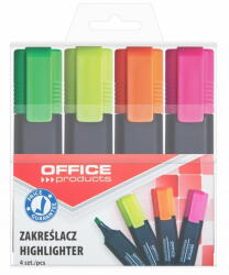 Office Products Textmarker varf lat, 1-5 mm, 4 culori/set, OFFICE PRODUCTS (OF-17055214-99) - roveli