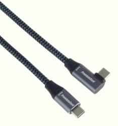  Cablu USB 3.2-C Gen 2 la USB type C unghi 90 grade T-T brodat 3m 100W, ku31cu3 (KU31CU3)