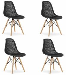 ARTOOL Set 4 scaune stil scandinav, Artool, Maro, PP, lemn, negru, 44.5x51x82.5 cm (3561_1S)