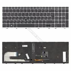 HP L14366-211 gyári új, ezüst-fekete magyar háttérvilágításos laptop billentyűzet (15175)