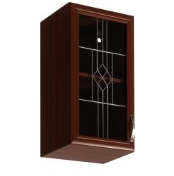 TEMPO KONDELA Felső szekrény üveggel, balos, dió Milano, SICILIA G40S