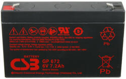 CSB-Battery GP672 6V 7, 2Ah zárt ólomsavas akkumulátor (CSB-GP-672)